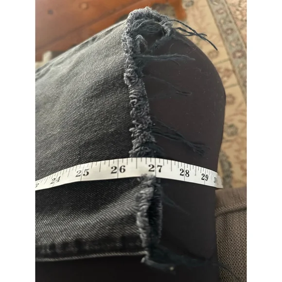 Women's Denim Forum Black The Farrah High Rise Wide Leg Jeans Size 24 - Picture 12 of 12
